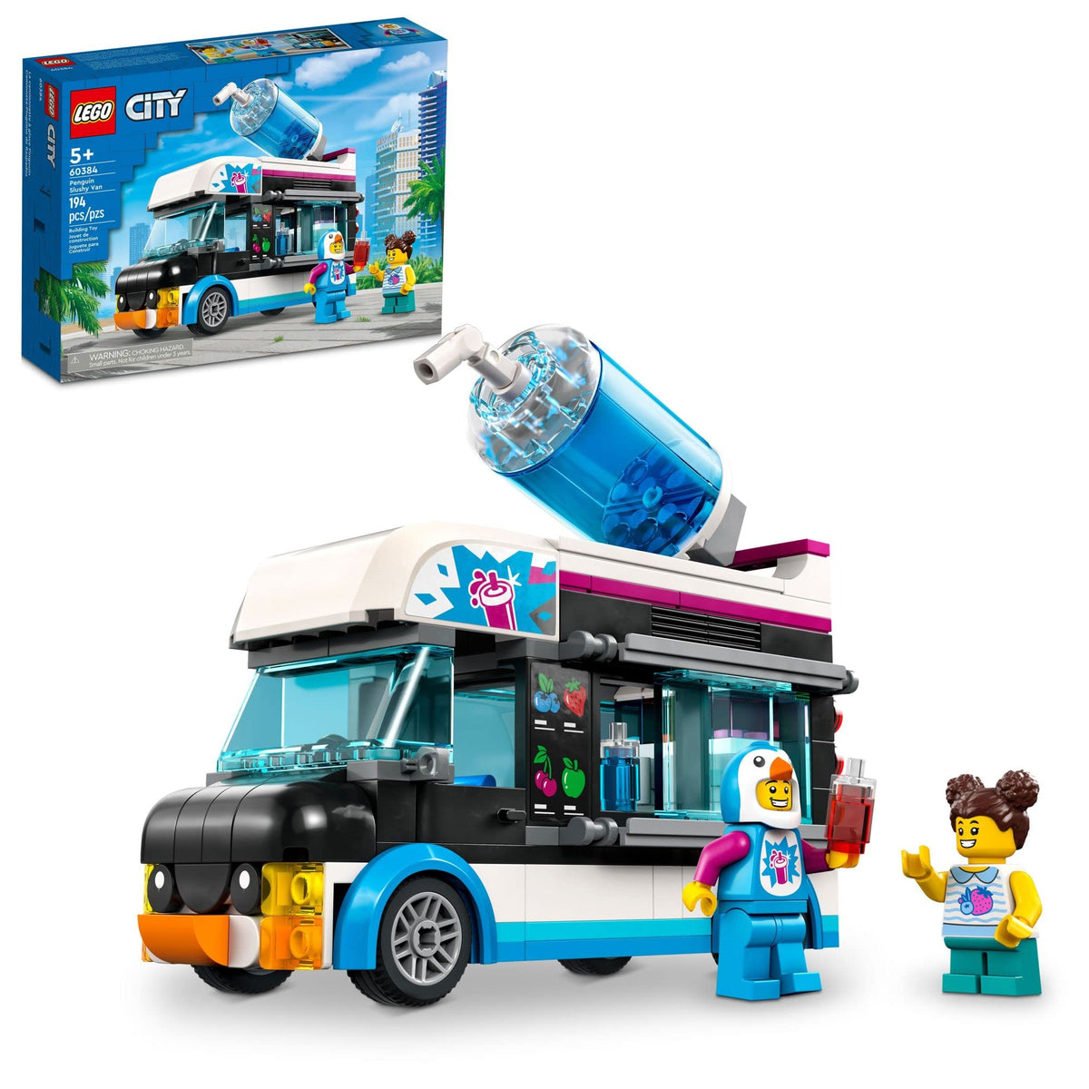 LEGO City Penguin Slushy Van with serving window for quick pretend drinks