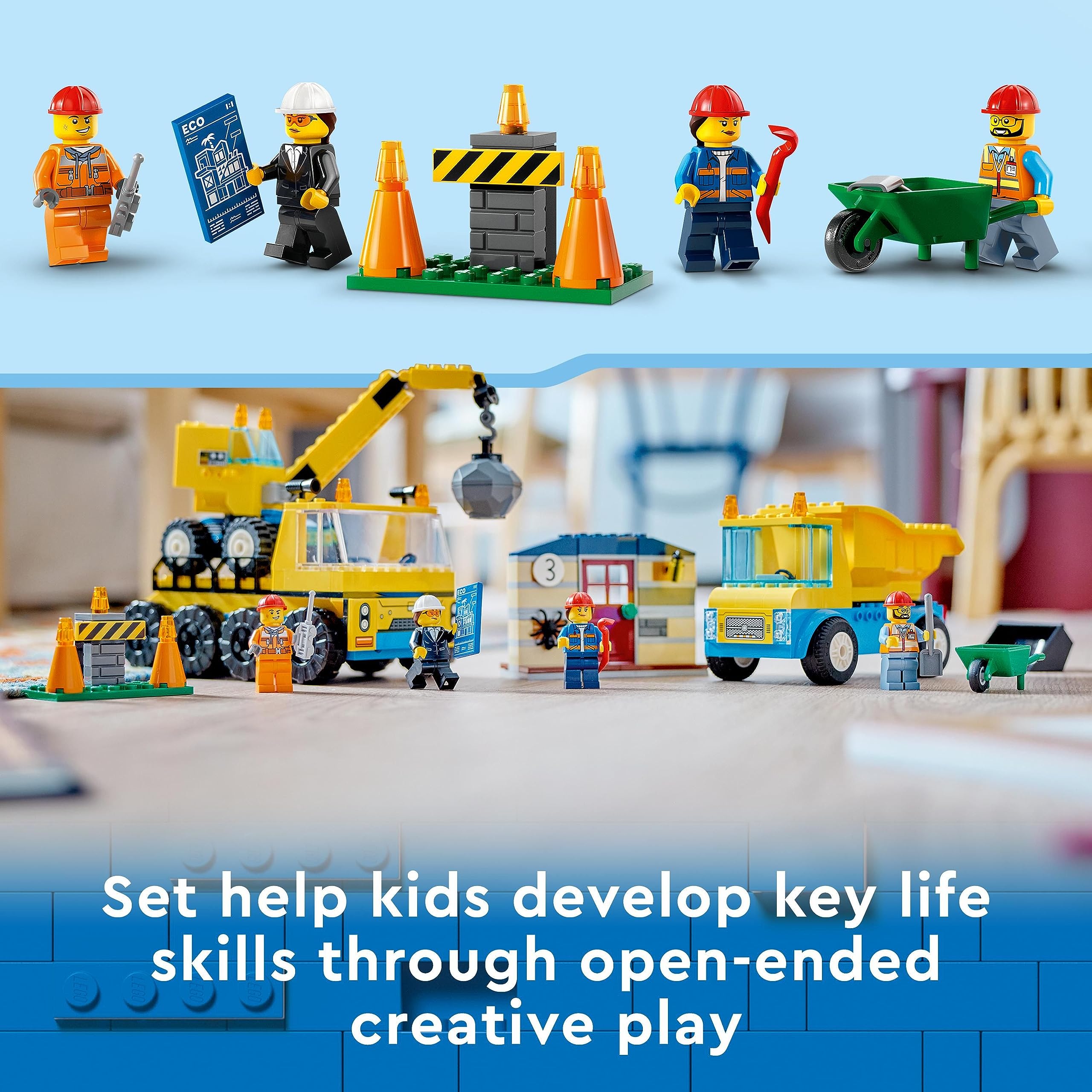 LEGO City pictorial instructions enhance guided play and visualizing model assembly.