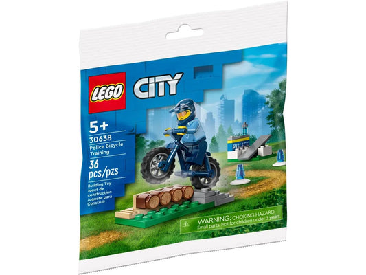 LEGO City Police Bicycle Training 30638 supports imaginative play with police-themed bicycle practice
