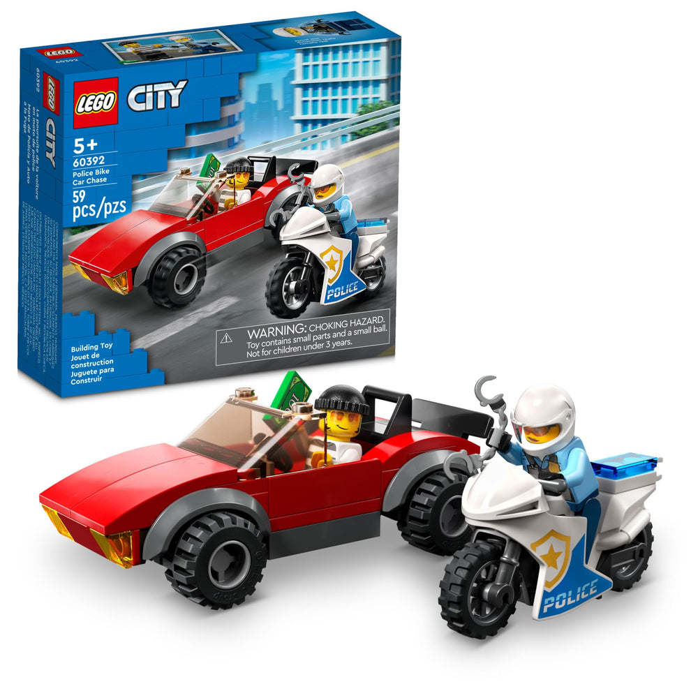LEGO City Police Bike Chase police motorbike in action for imaginative pursuit