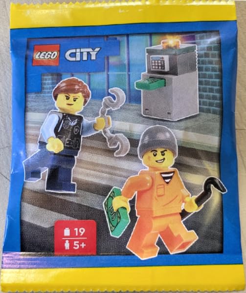 LEGO City robber minifig ready for chase scenes, great for role-play adventures.