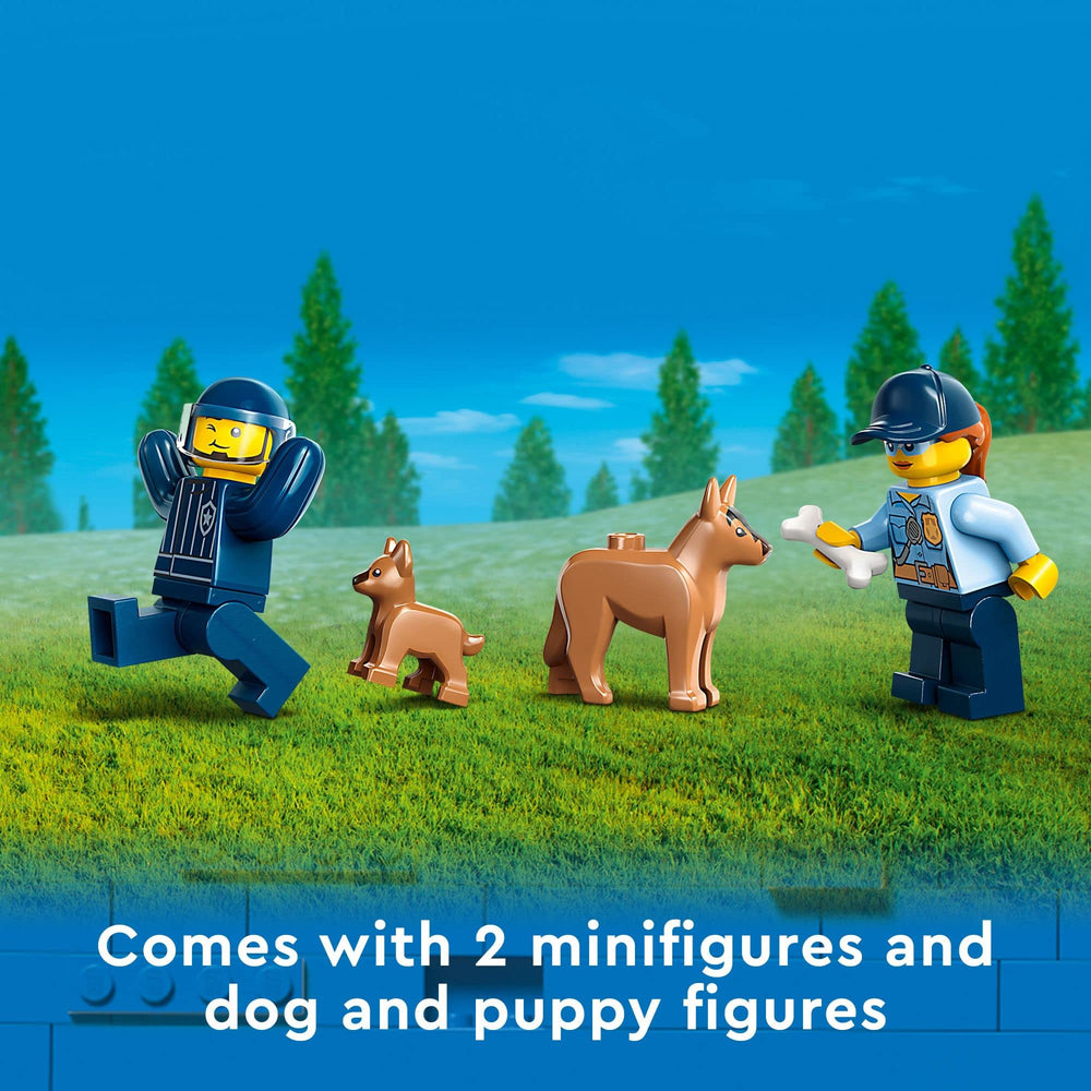 LEGO City police dog training puppy figures add character and storytelling to playtime