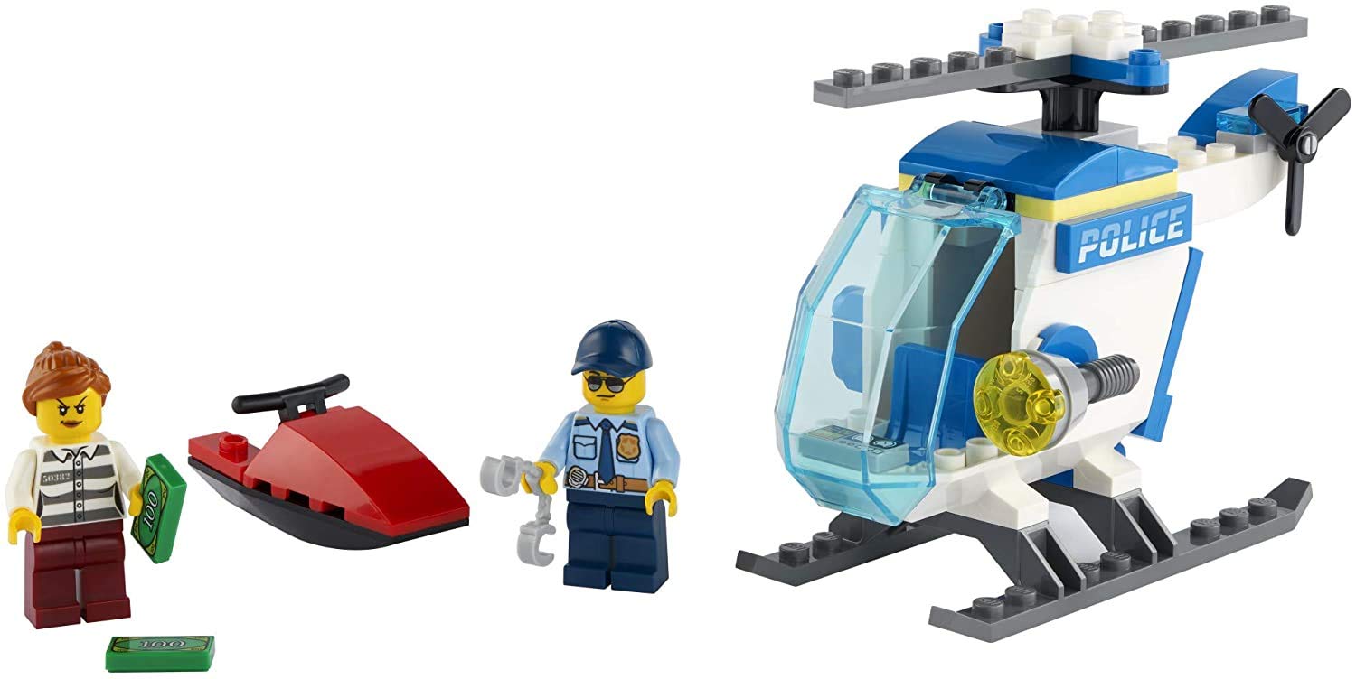LEGO City Police Helicopter 60275 cockpit detail highlights accessible minifigure seating