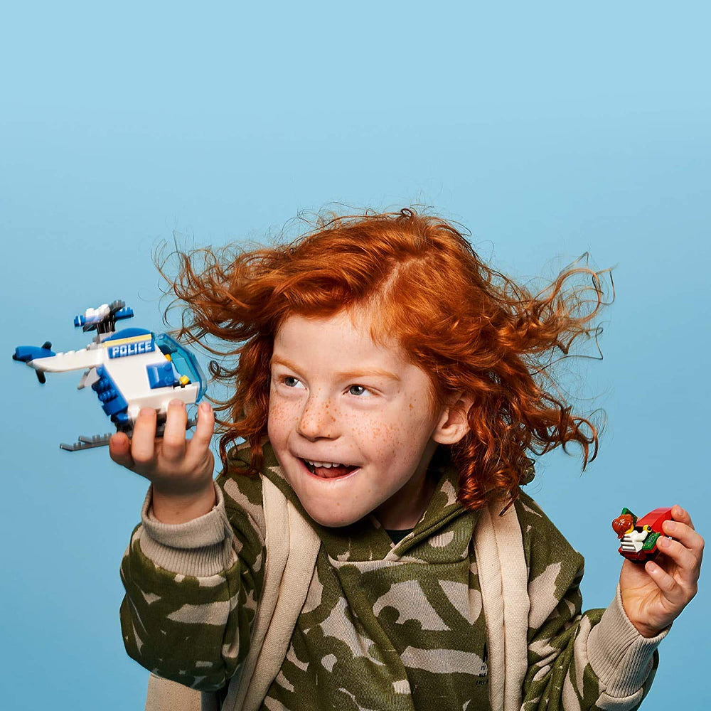 LEGO City Police Helicopter 60275 rotors in action for dynamic, spin-friendly play