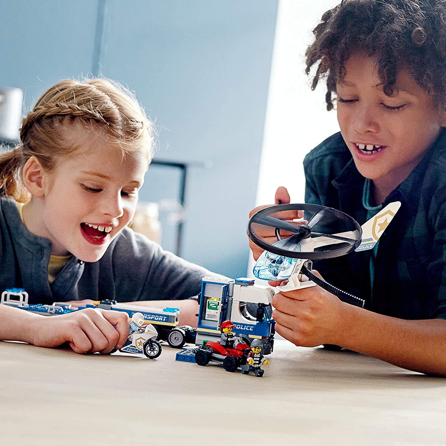 LEGO City Police Helicopter Chase mobile prison cell for containment play