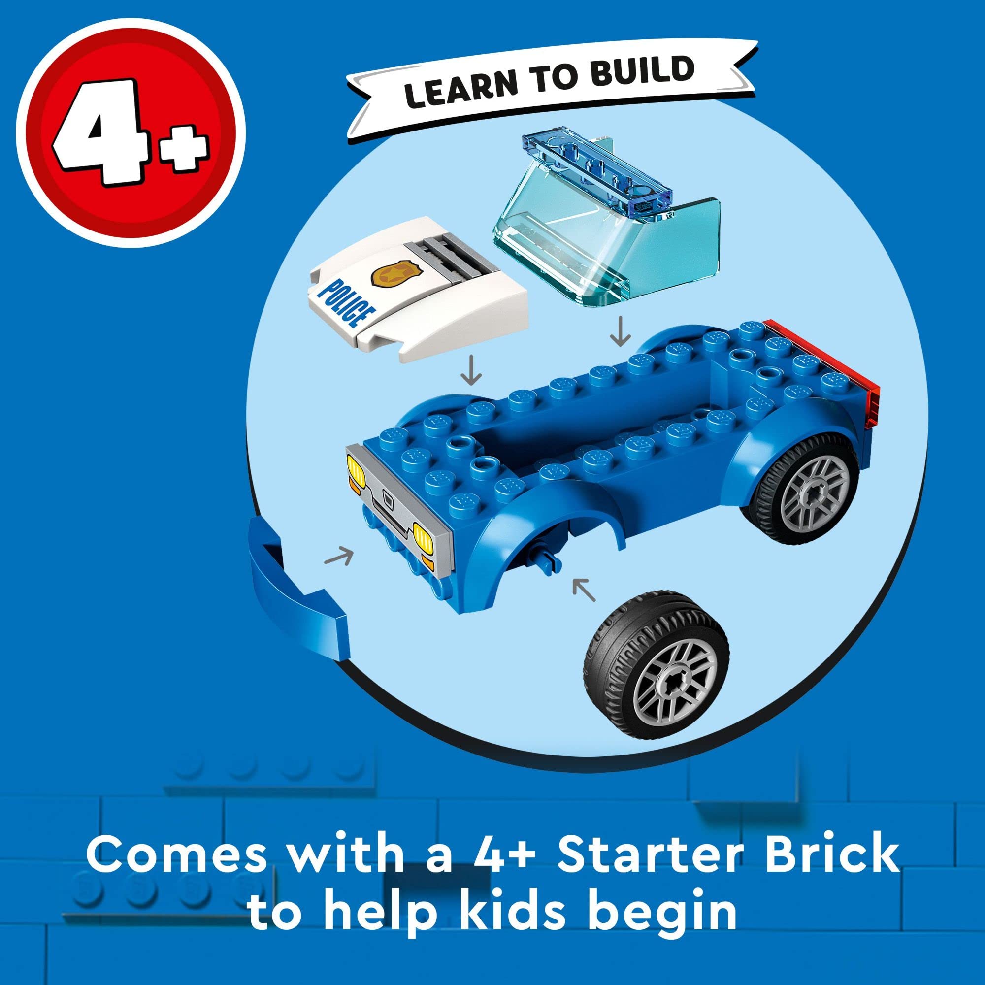 LEGO City Police Station Chase 60370 starter brick and pictorial building guide.