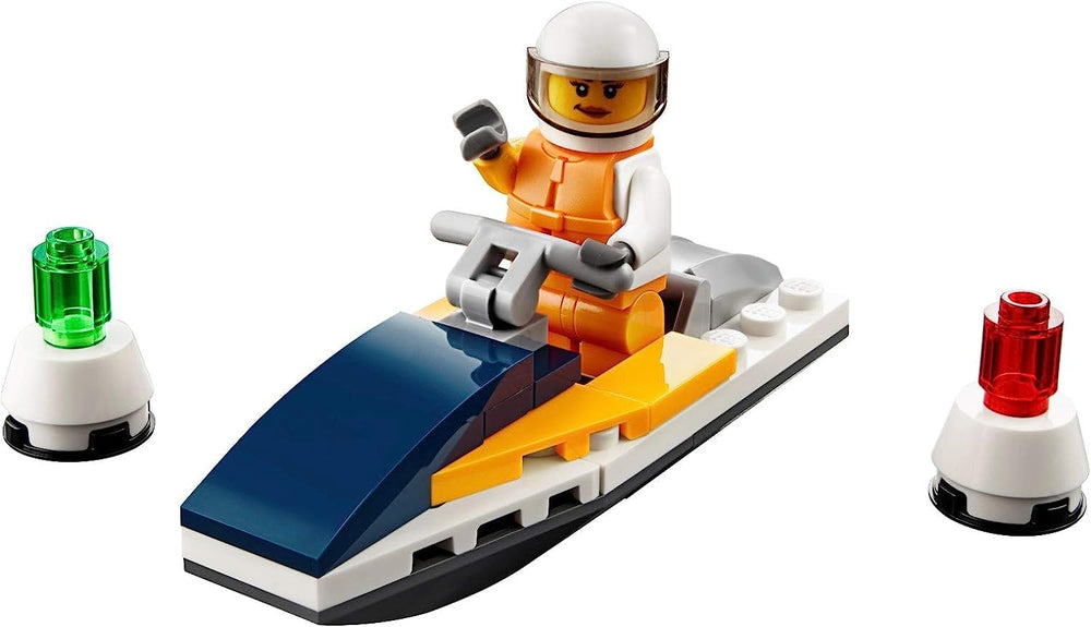 LEGO City Racing Boat Polybag 30363 boat in action on blue water base