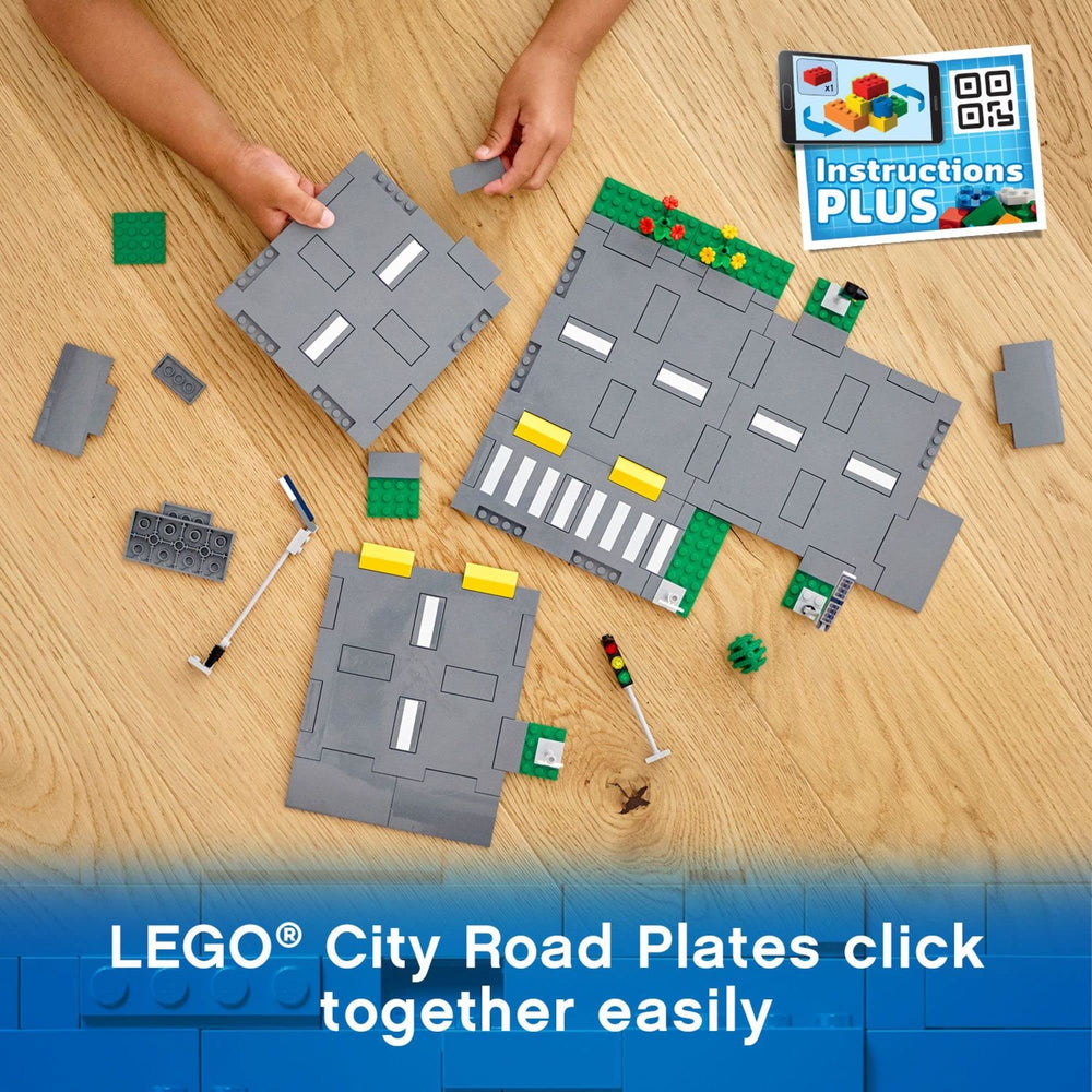 LEGO City Road Plates 60304 lane markings create clear traffic layouts