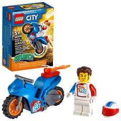 LEGO City Rocket Stunt Bike 60298 assembled for imaginative play.