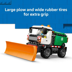 LEGO City Snowplow Truck driver minifigure at the wheel.