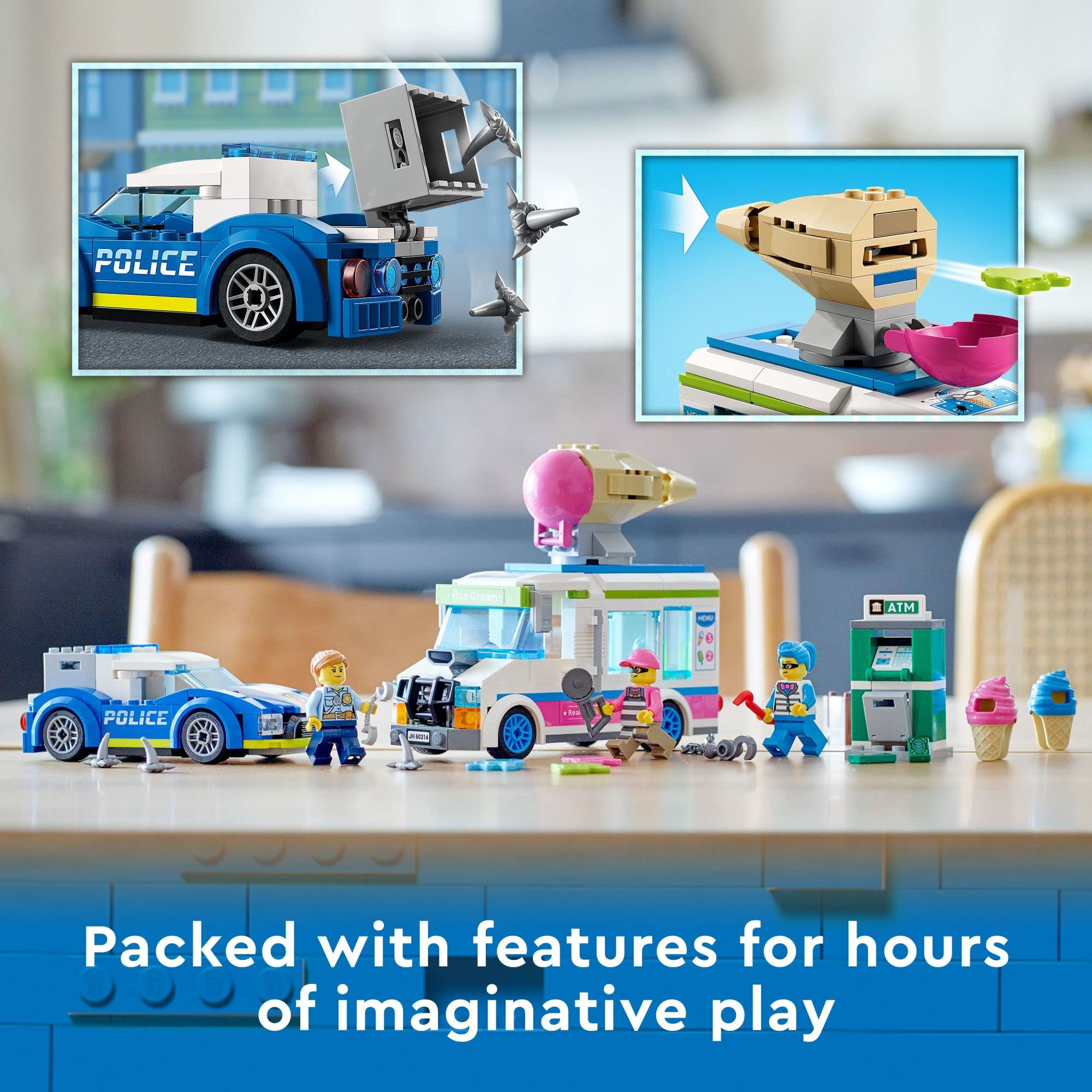 LEGO City splat launcher captures action-packed splat element play for storytelling.