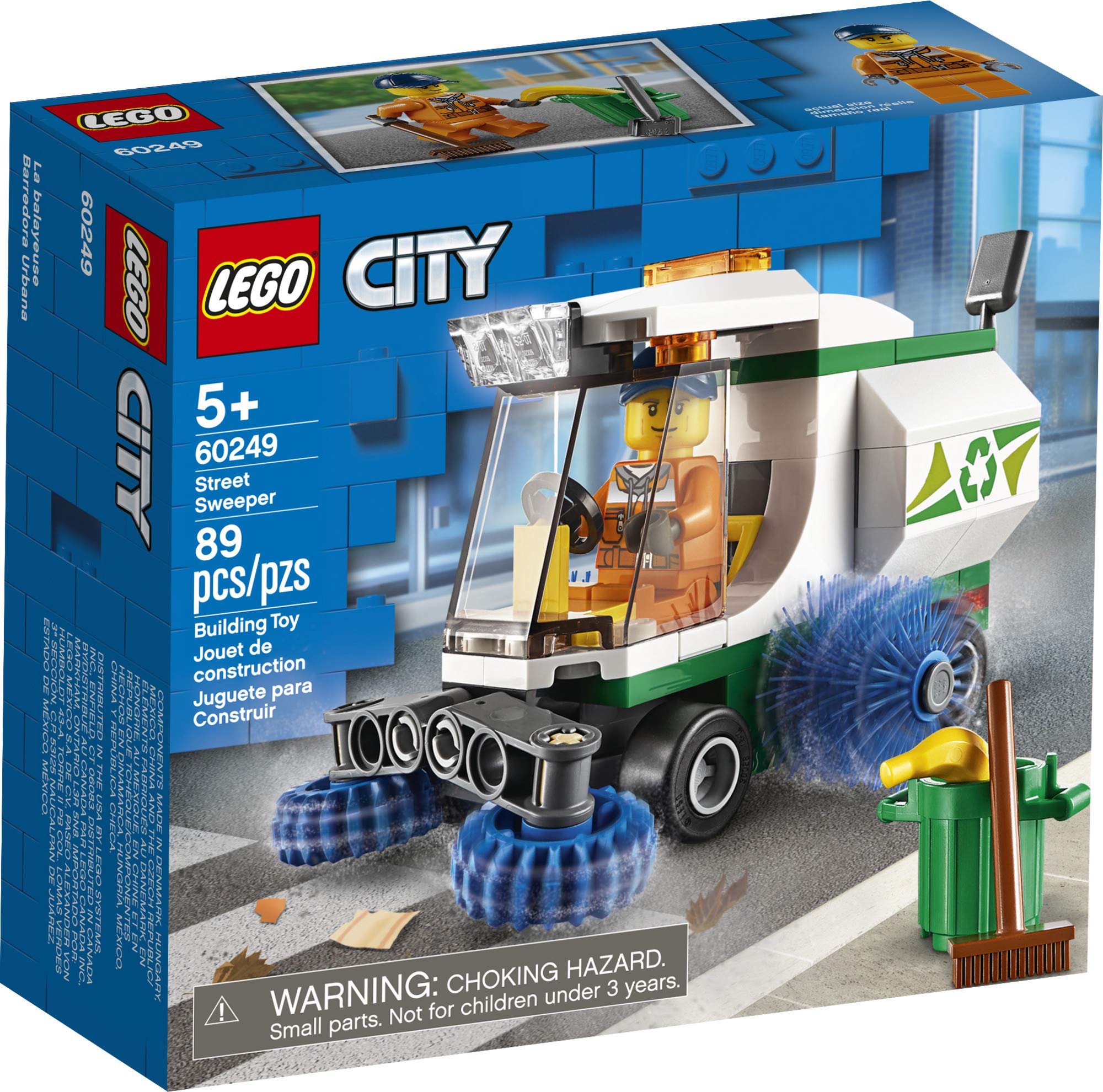 LEGO City Street Sweeper brushes in motion simulate real cleaning action