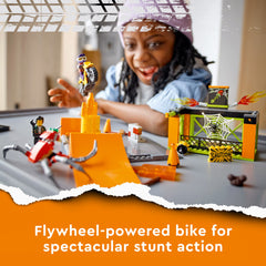 LEGO City Stunt Park two launch ramps showcase exciting stunts and modular play setups.