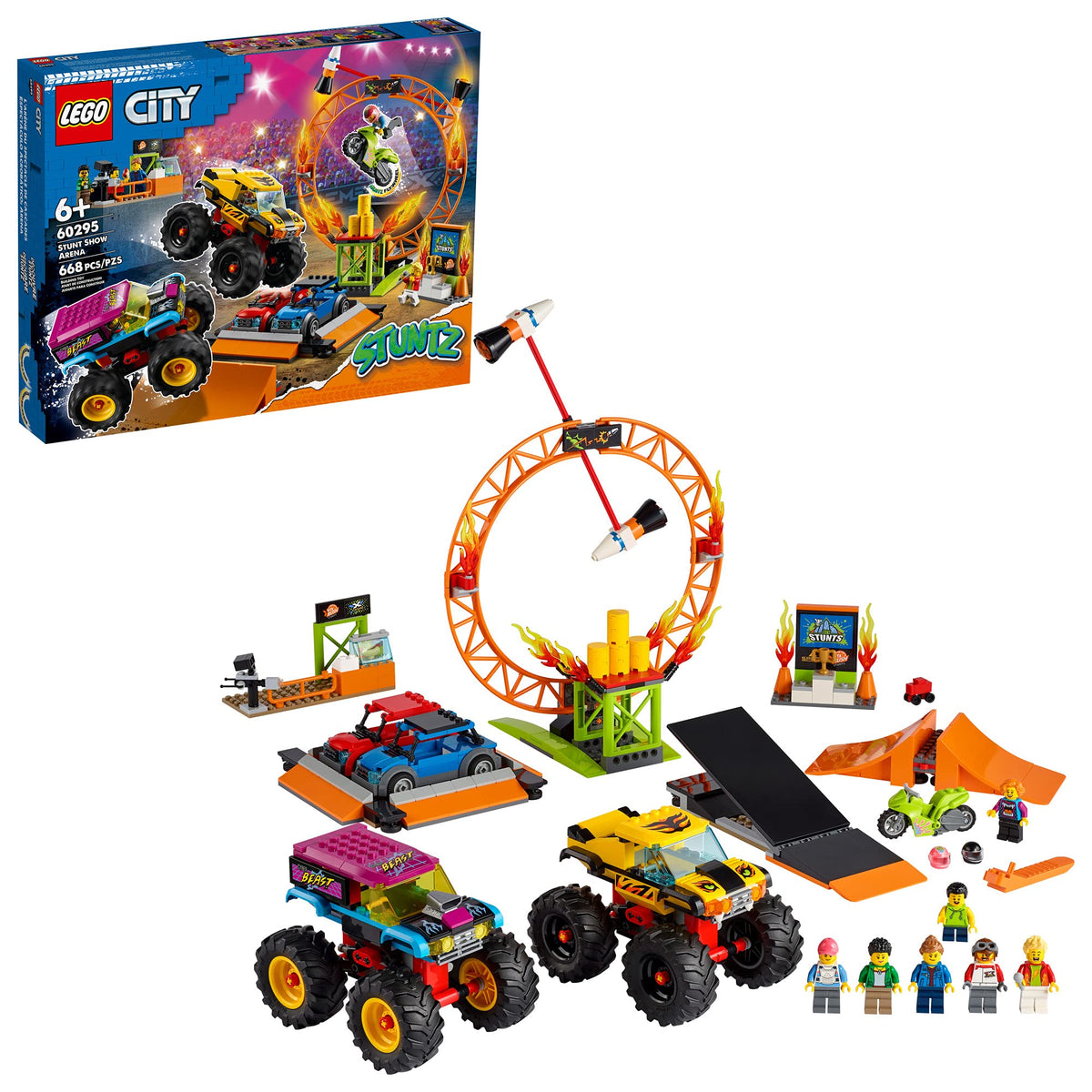LEGO City stunt show arena front view for action-packed play and creative storytelling