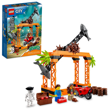 LEGO City Stuntz Shark Attack Stunt Challenge bike ready for action-packed playtime.