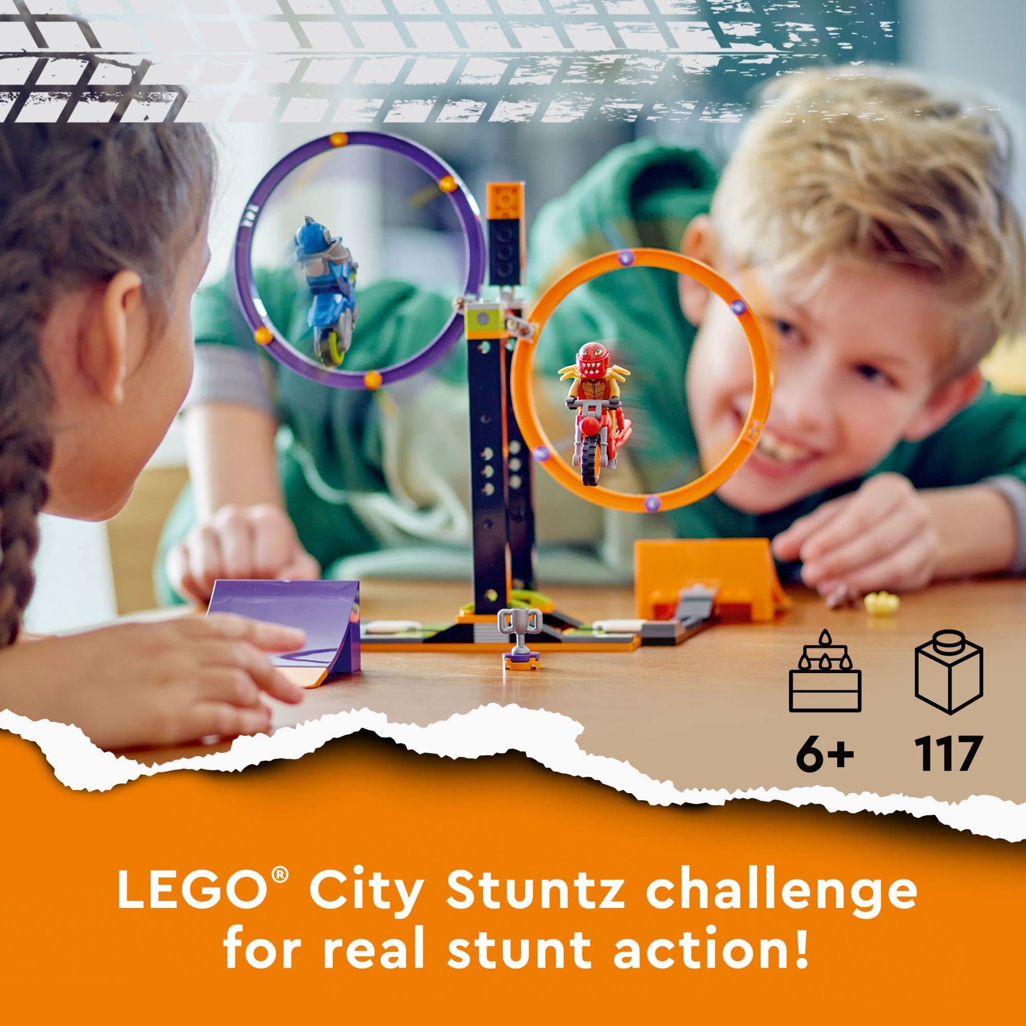 LEGO City Stuntz Spinning Stunt Challenge ramps enabling dynamic launches