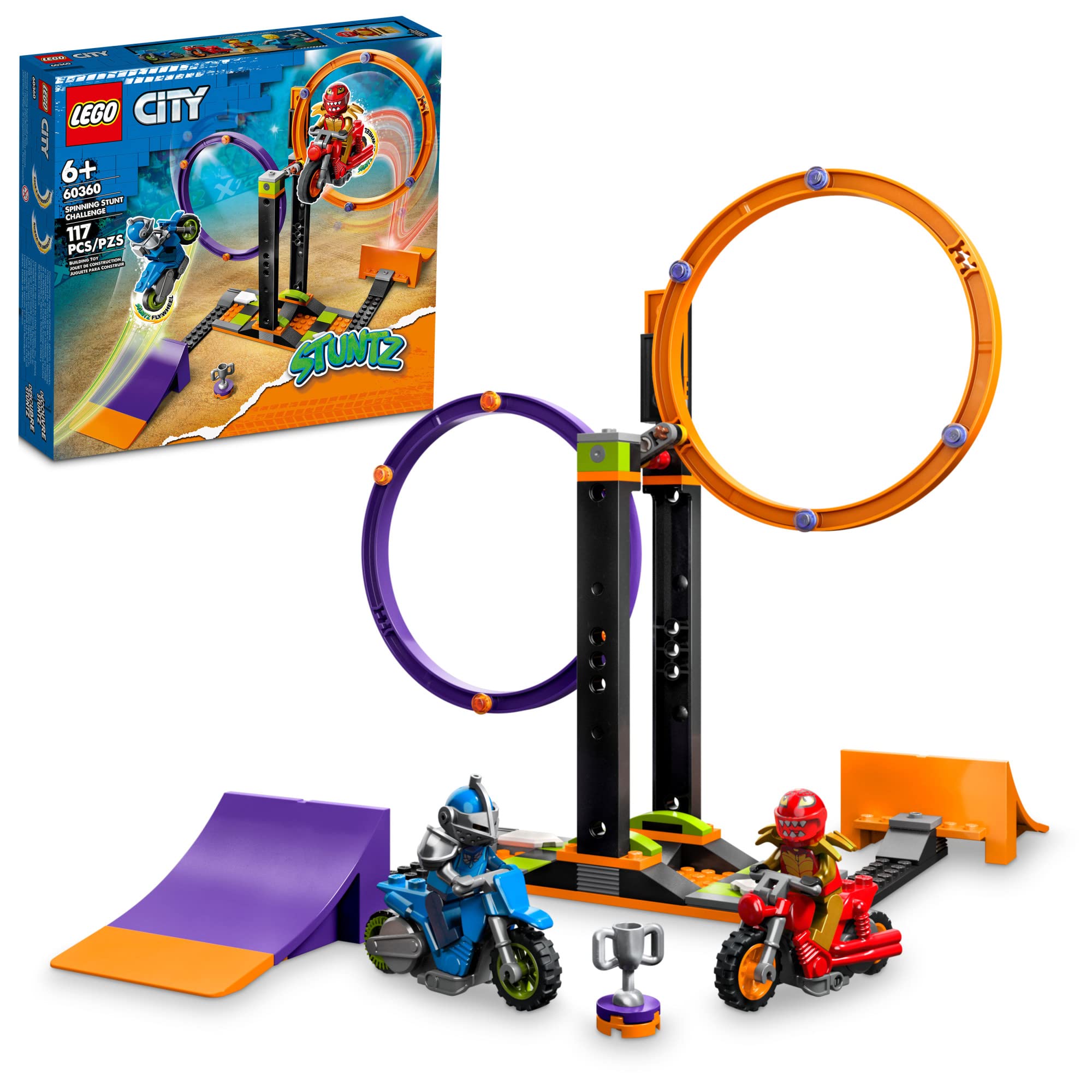 LEGO City Stuntz Spinning Stunt Challenge ring in action for exciting builds