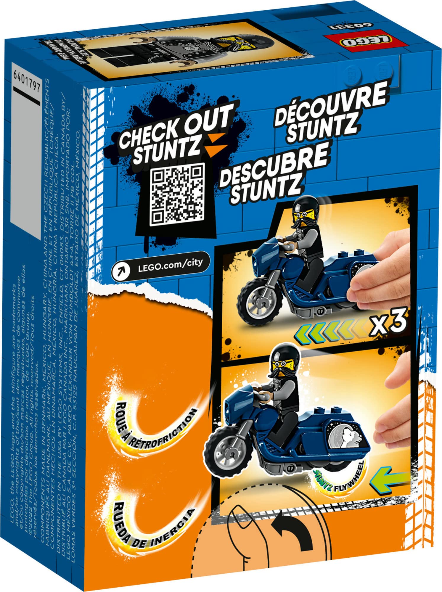 LEGO City Stuntz Touring Stunt Bike Lone Wolf Biker minifigure – iconic stunt partner
