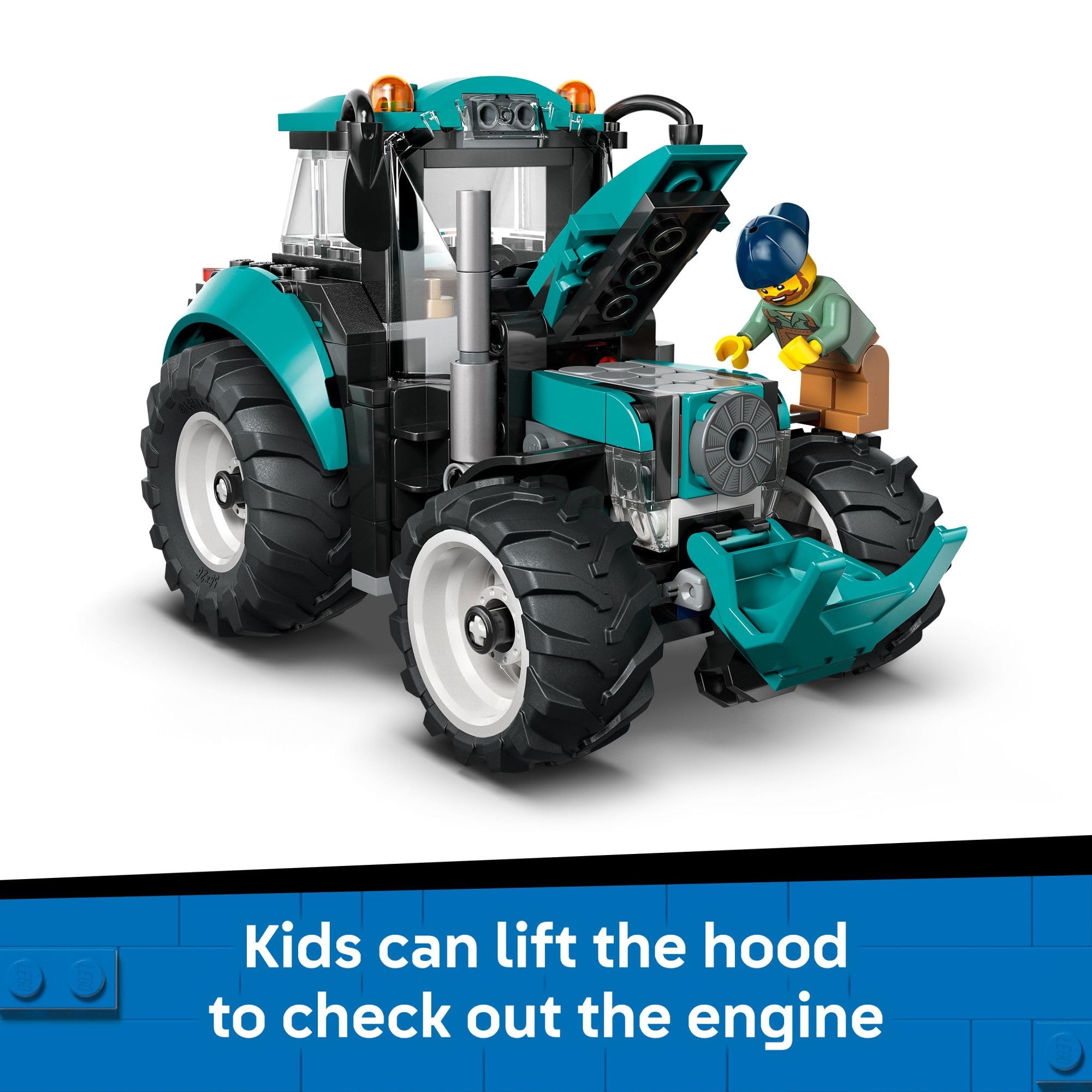 LEGO City 60498 teal color scheme enhances farm aesthetics.