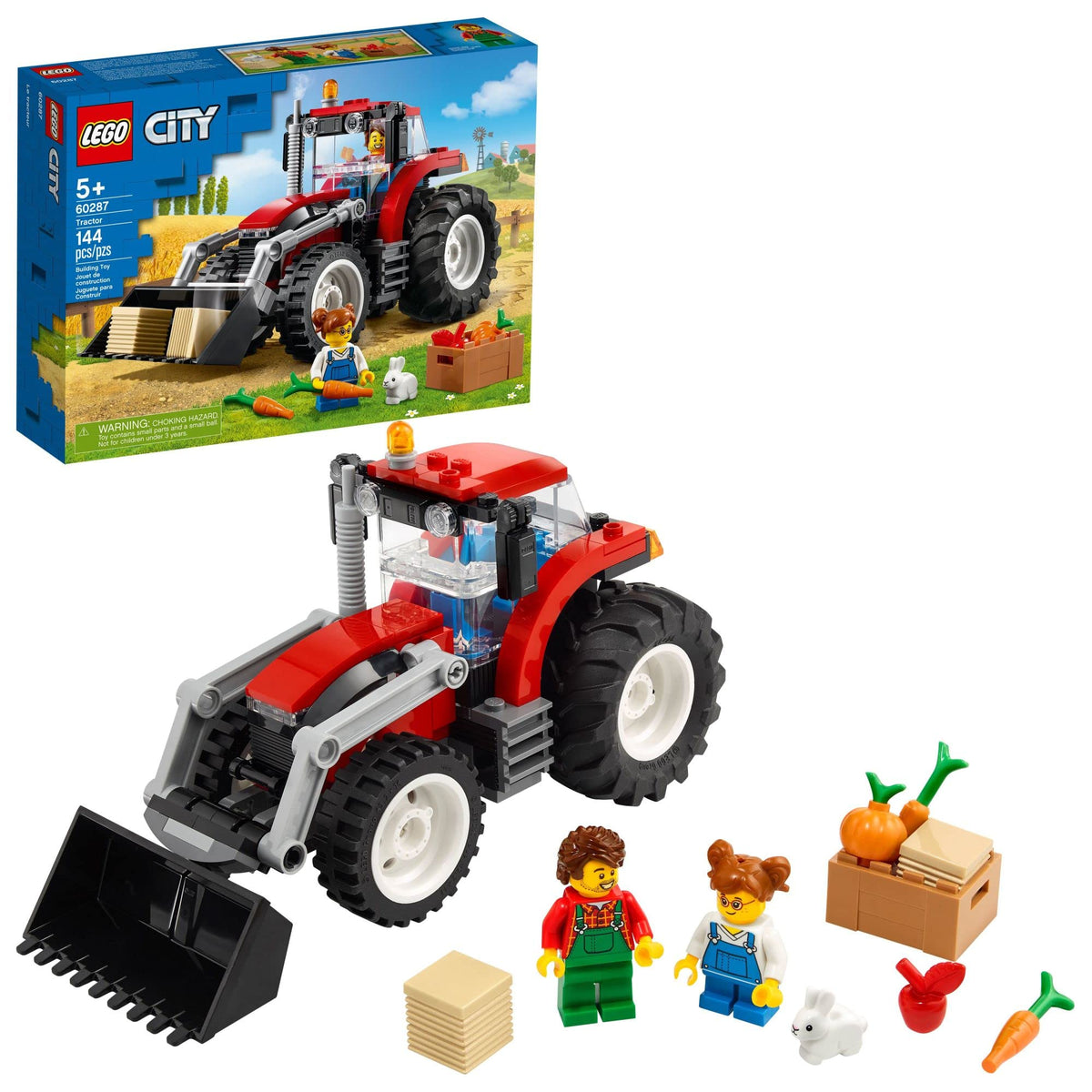 LEGO City tractor rear tires provide sturdy play and realistic farm action.