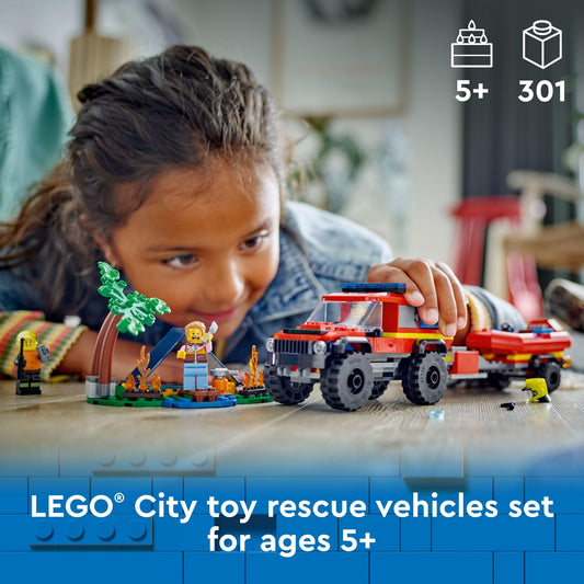 LEGO City trailer carries the rescue dinghy for quick water rescues.