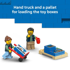 LEGO City van hood lifts to reveal engine bay for hands-on exploration.