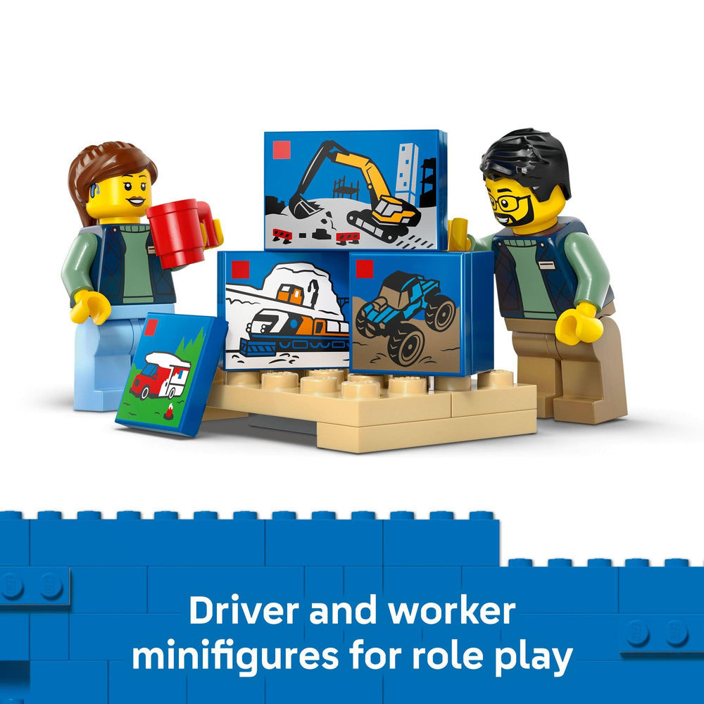 LEGO City 60500 side doors fold to access cargo space and play area.