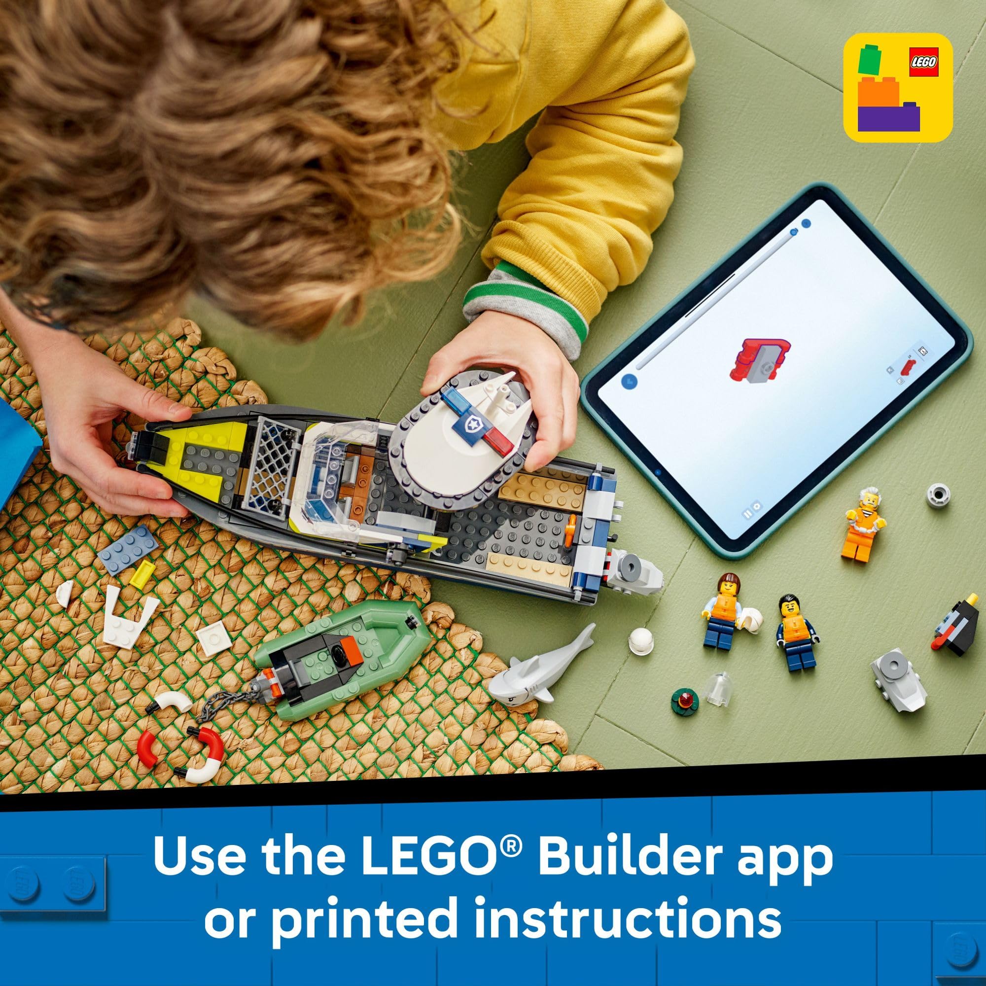LEGO City 264-piece set boosts building skills and storytelling.