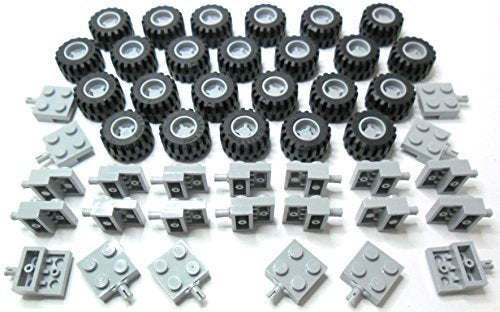 LEGO City wheel, tire and axle set grey, ideal for custom vehicle builds.