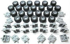 LEGO City wheel, tire and axle set grey, ideal for custom vehicle builds.