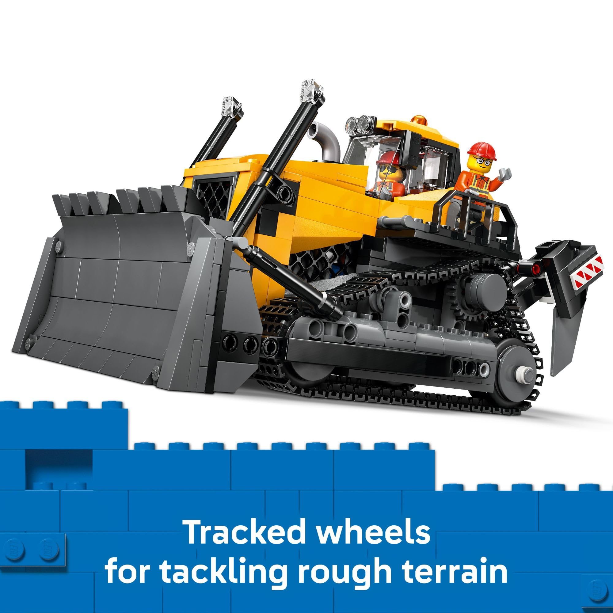 LEGO City bulldozer engine pistons visible during play