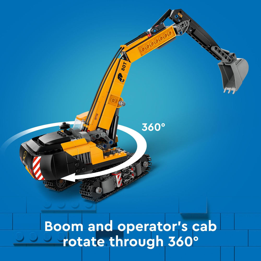 LEGO City yellow construction excavator blueprint accessory to enhance planning during build.