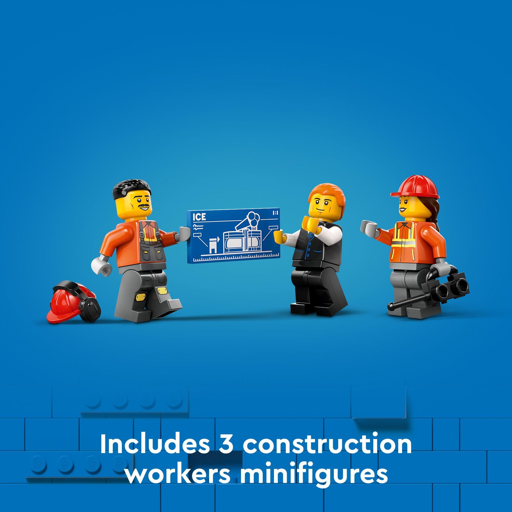 LEGO City yellow construction excavator model suitable for mixing with other City sets.