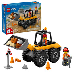 LEGO City Yellow Construction Wheel Loader front view promotes imaginative play and sturdy construction