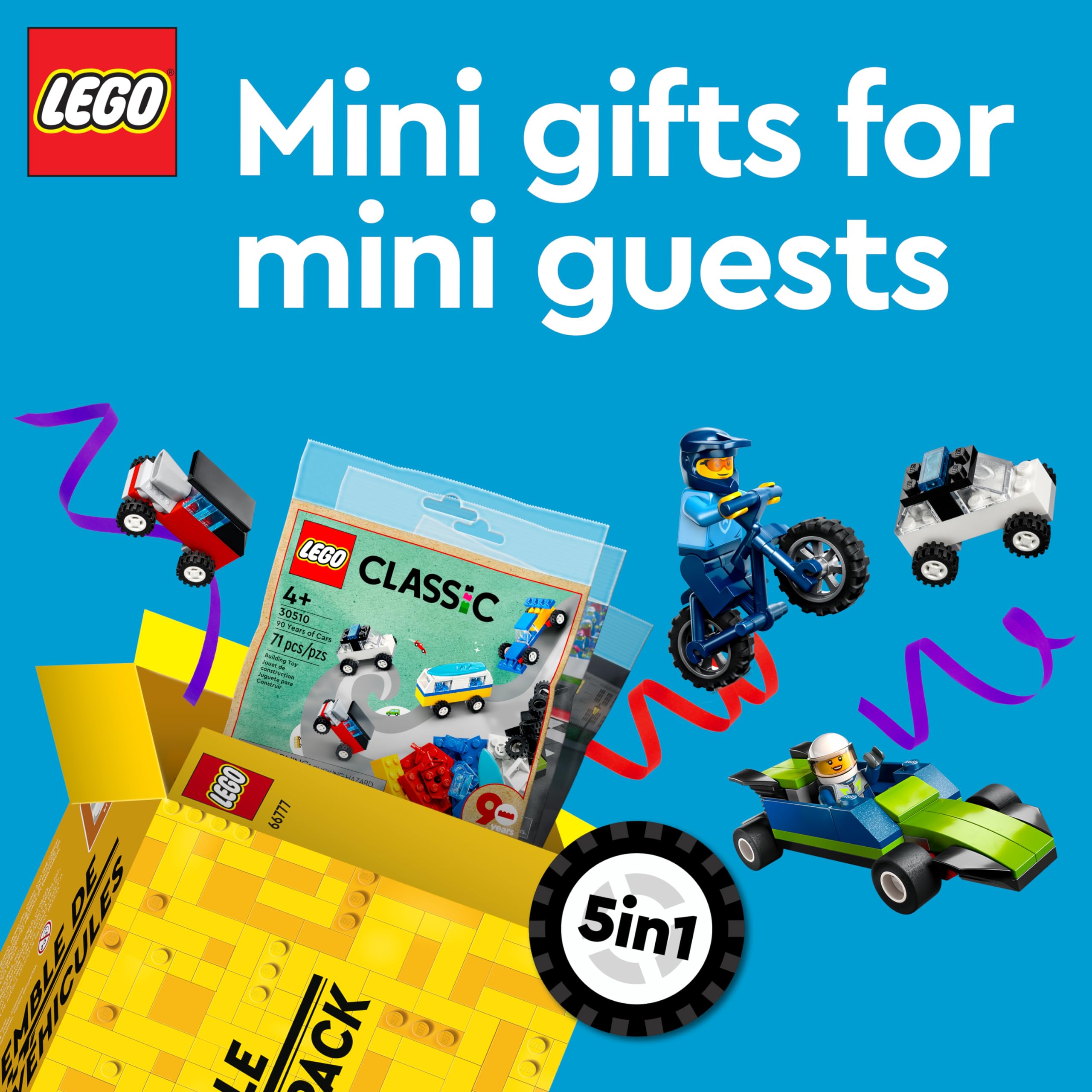 LEGO Classic 90 Years of Cars mini models offer compact display options