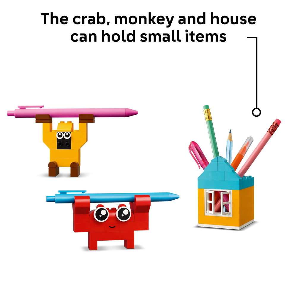 LEGO Classic Creative Happy Box crab model: playful display piece with a practical clip for notes.