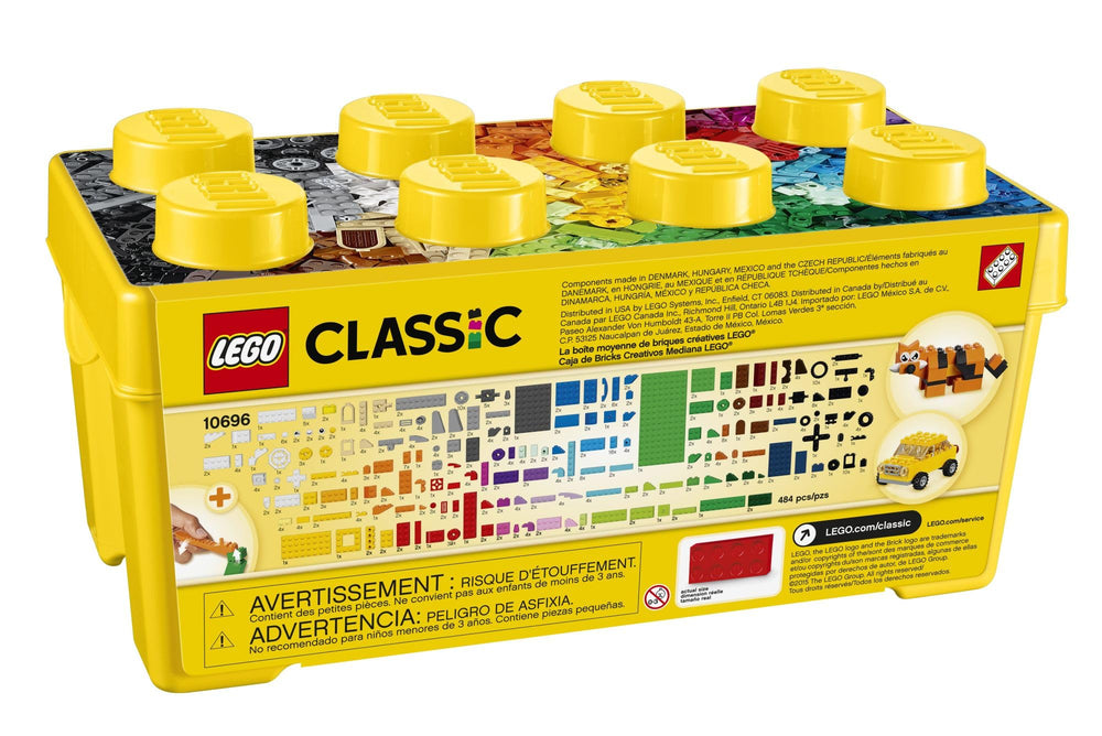 LEGO Classic 10696 18 tires and rims for vehicle builds.