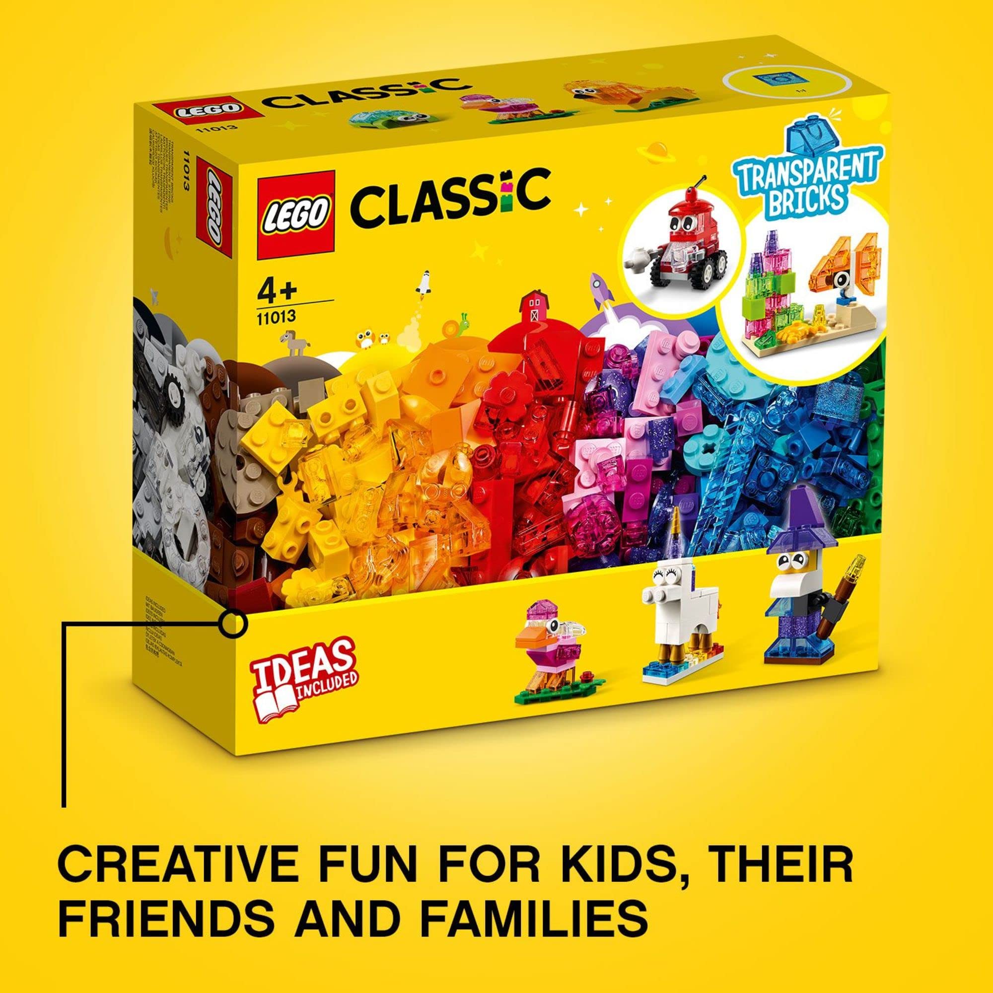 LEGO Classic transparent bricks pink bird promotes vibrant color exploration during play.