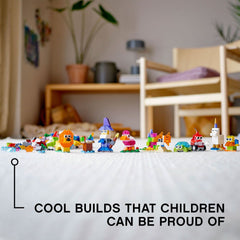 LEGO Classic transparent bricks unicorn invites magical scenes and color exploration.