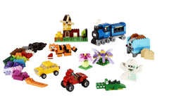 LEGO Classic parts including windows, eyes and wheels inspire varied models