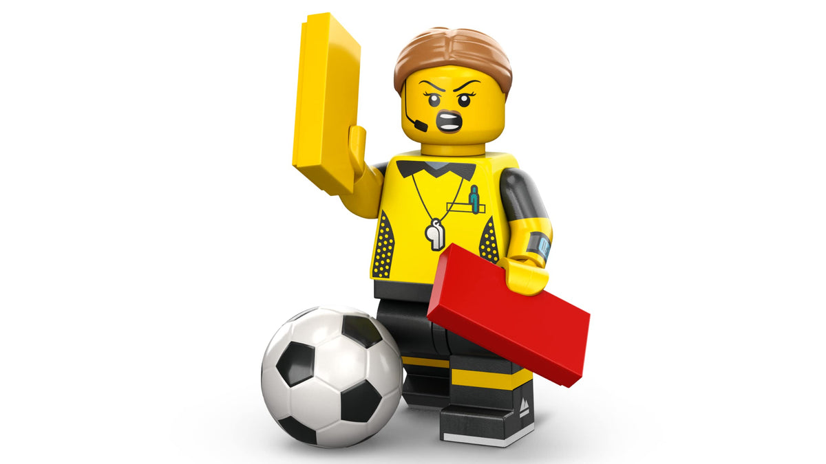 LEGO Series 24 football referee minifigure for display and imaginative play