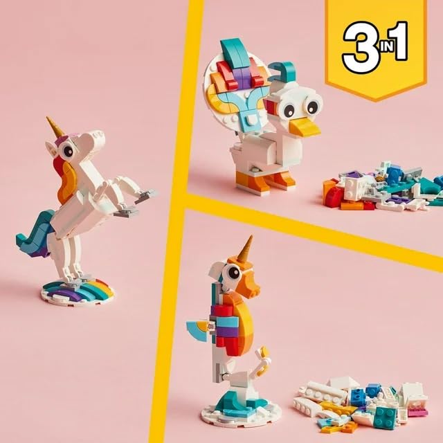 LEGO Colorful Animals Play Pack 66783 Seahorse with seabed stand supports underwater play