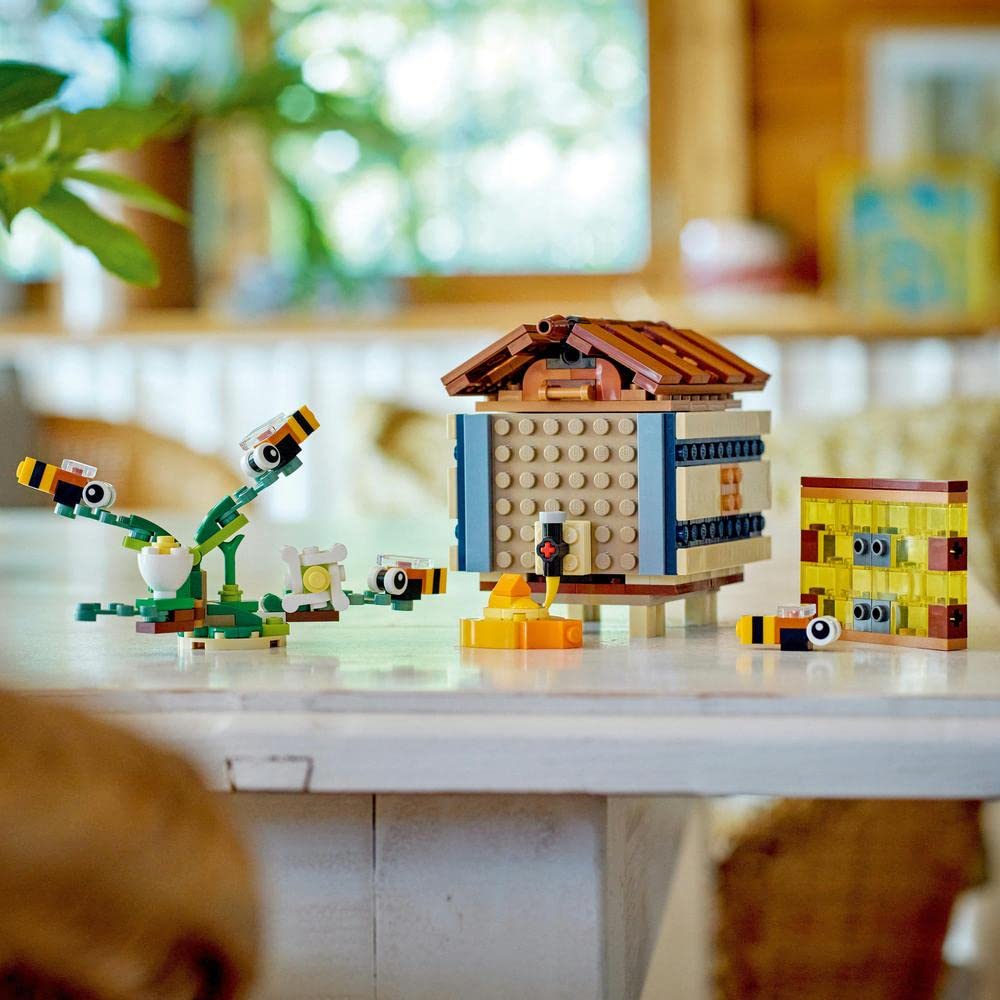 LEGO Creator 3-in-1 beehive with bees and honeycomb for exploration