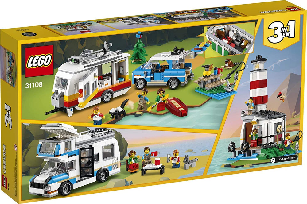 lego creator 3in1 caravan interior view shows kitchen and toilet for cozy at-home adventures
