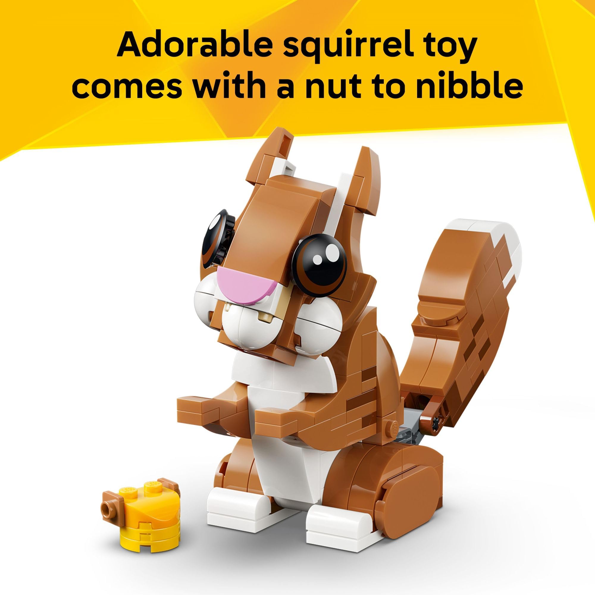 LEGO Creator 3-in-1 Cute Animals finished dog on shelf for display.