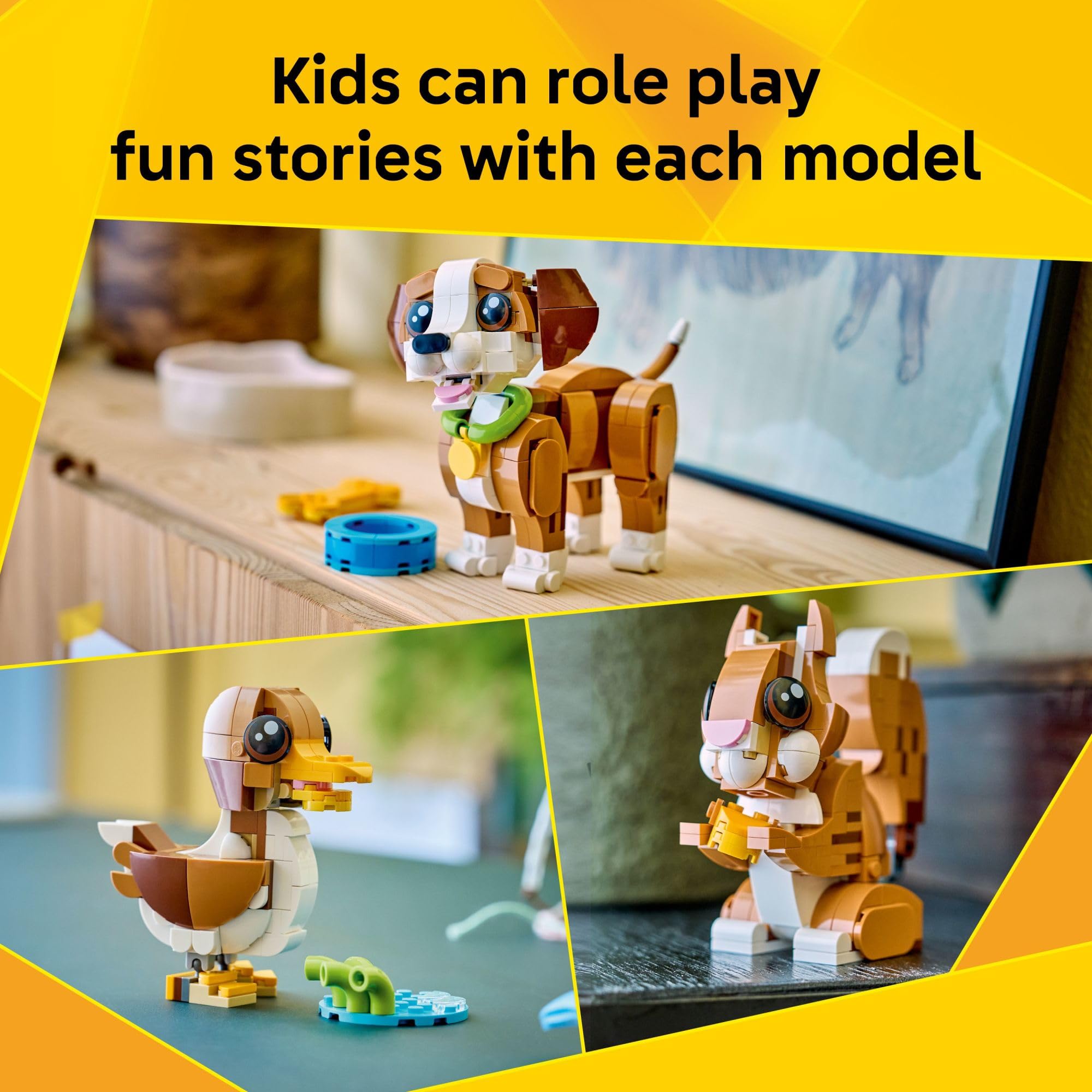 LEGO Creator 3-in-1 Cute Animals squirrel with acorn for nature adventures.