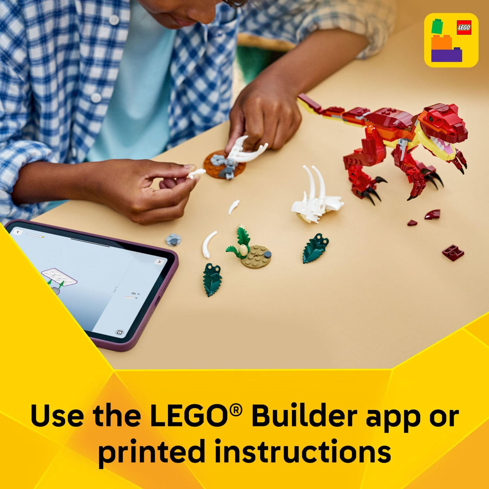 LEGO Creator 3-in-1 set shown with plant and eggs for a compact prehistoric display