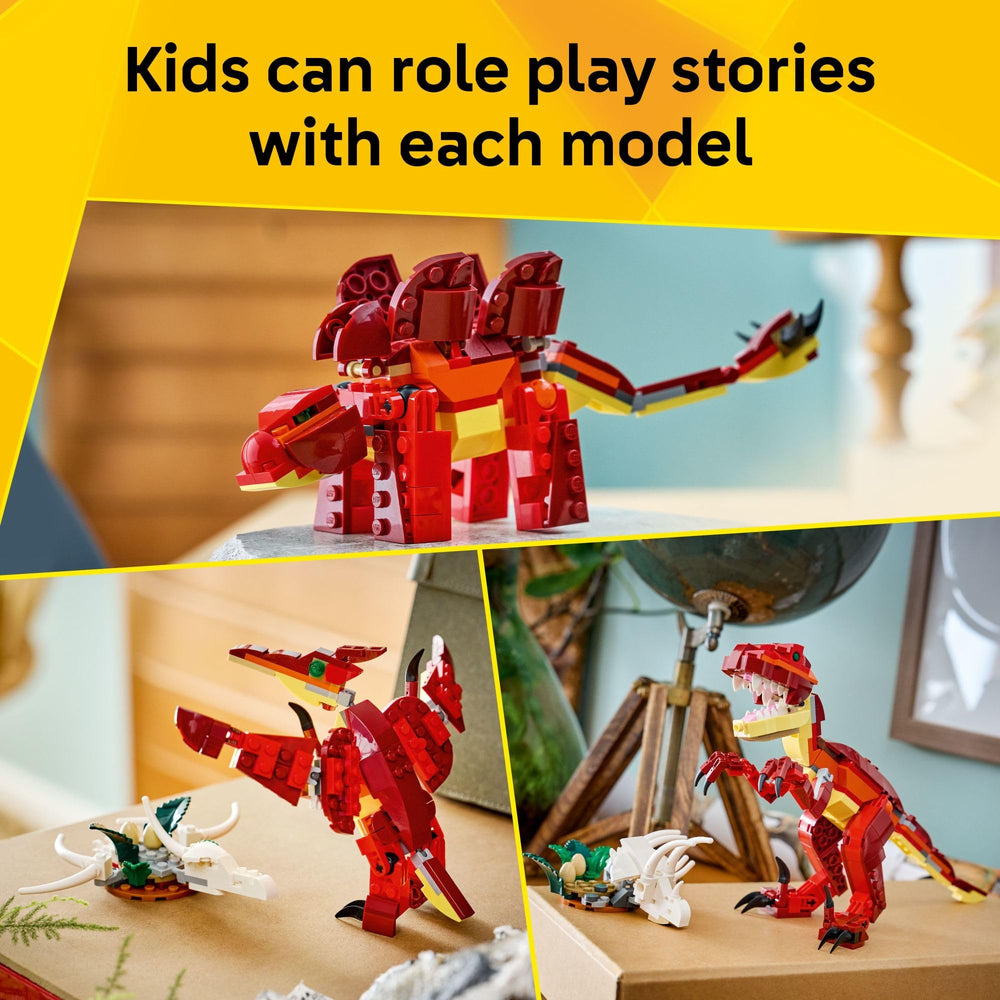 LEGO Creator 3-in-1 Fierce Dinosaur Pterosaur with posable wings for aerial pretend play