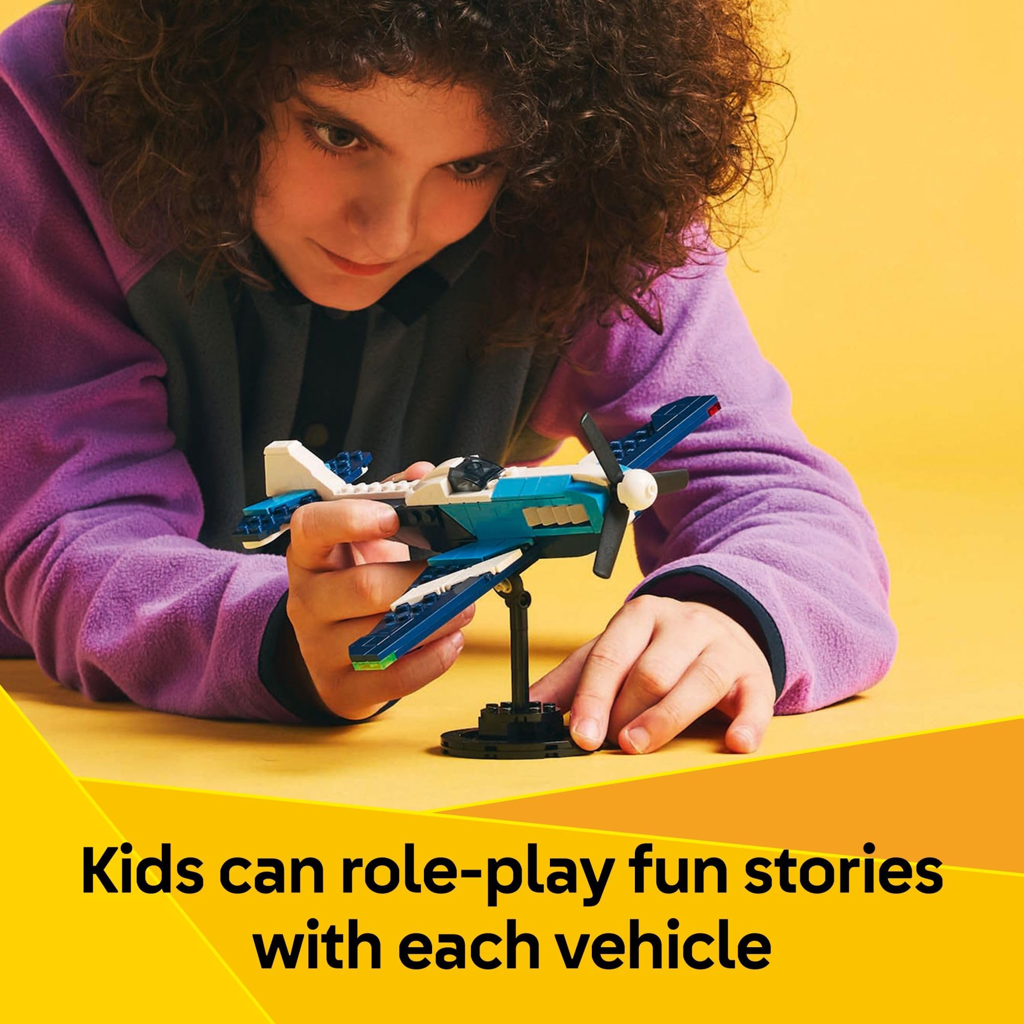 LEGO Creator 3in1 Fighter Jet model showcases fast action and display-ready design.