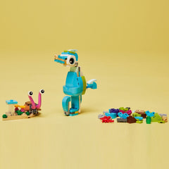 LEGO sea creatures: fish and crab swim together in a vibrant 3in1 model.